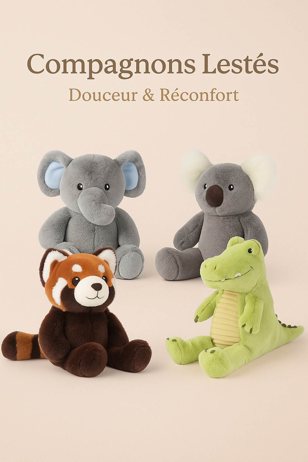 Lunibou™ Peluche lestée cocooning ultra-douce